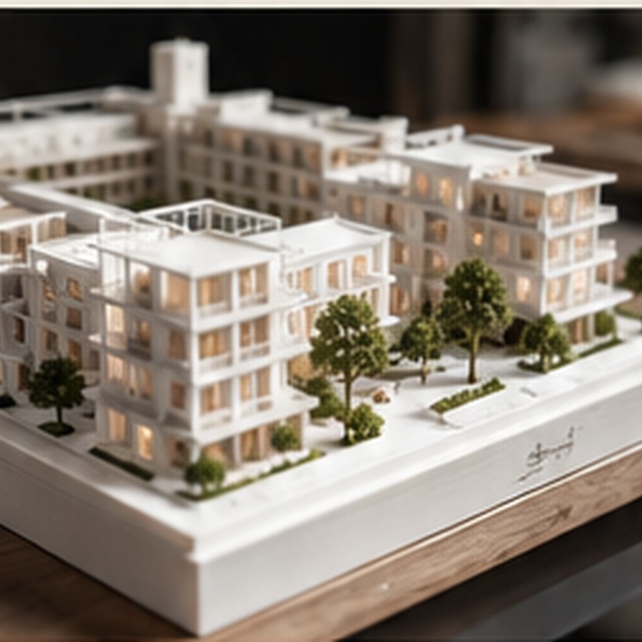 Maquette architecturale contemporaine imprimée en 3D